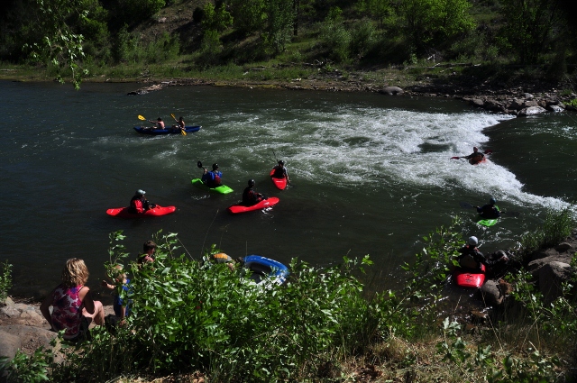 Kayakers on the Animas River, Durango